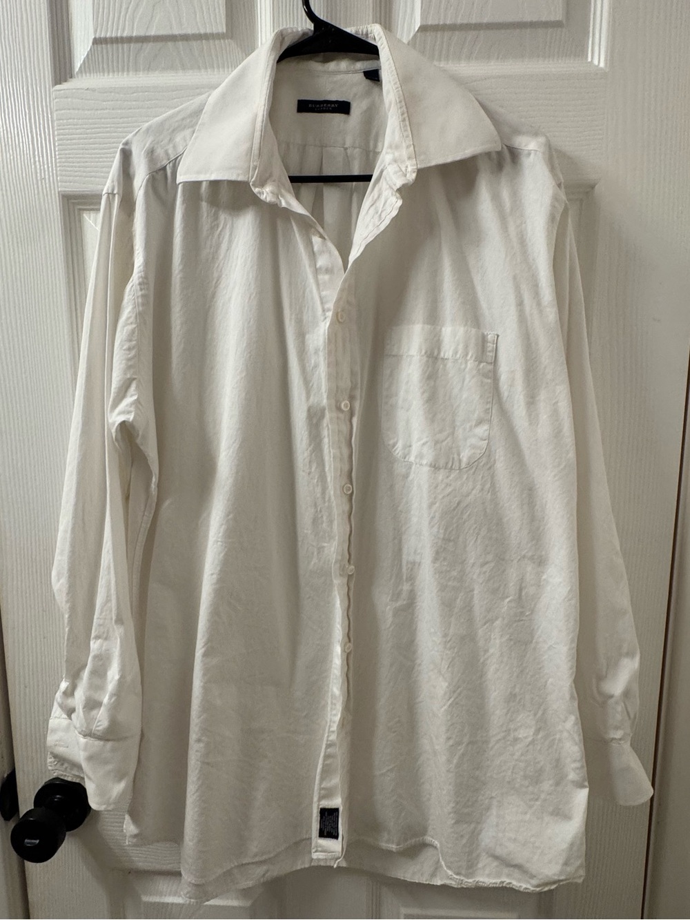 Burberry Men's White Cotton Button-Front Shirt